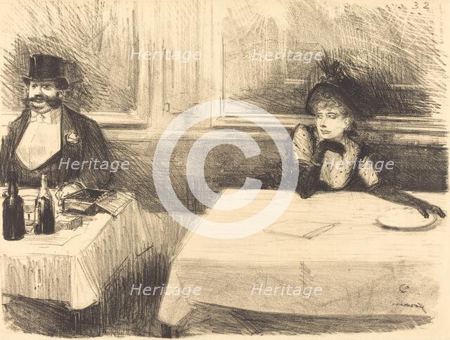 At the Restaurant, 1890. Creator: Jean Louis Forain.