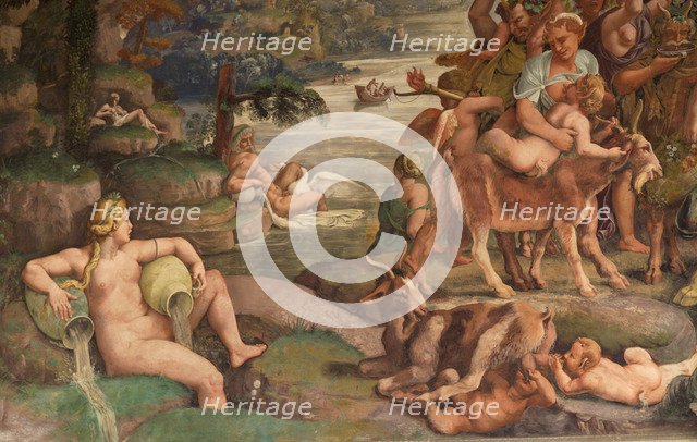 Wedding Feast of Cupid and Psyche, detail. Artist: Romano, Giulio (1499-1546)