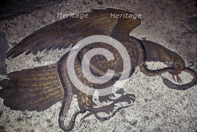 Eagle fights a snake, detail of Byzantine Floor Mosaic at Great Palace, Istanbul, 6th century Artist: Unknown.