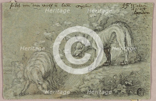 Fable of the Wolf and the Lamb, c. 1724. Creator: J. F. Wieland.