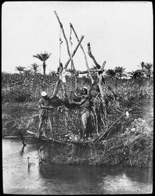 A shaduf on the Nile, Egypt, c1890. Artist: G Lekegian