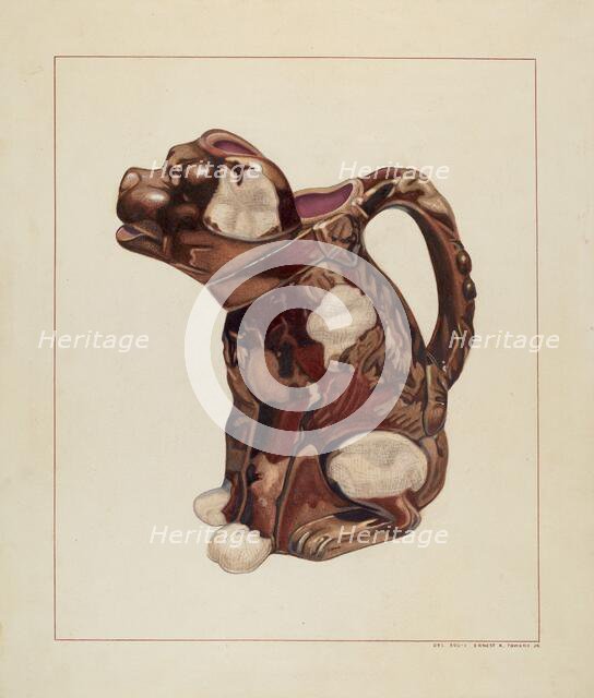 Dog Pitcher, c. 1938. Creator: Ernest A Towers Jr.