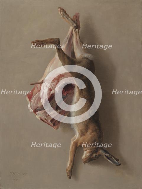 A Hare and a Leg of Lamb, 1742. Creator: Jean-Baptiste Oudry (French, 1686-1755).