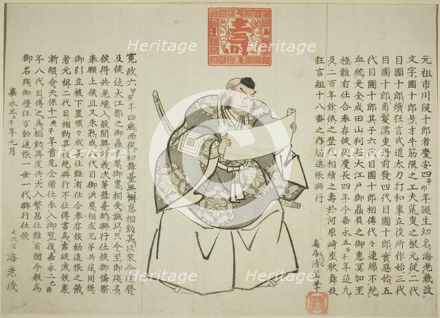 Announcement of performance of Kanjincho by Ichikawa Danjuro VIII to celebrate..., 1852. Creator: Torii Kiyomitsu II.