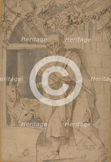 Study for One of Two Stained Glass Paintings Representing the Nativity, probably c. 1510. Creator: Hans von Kulmbach.