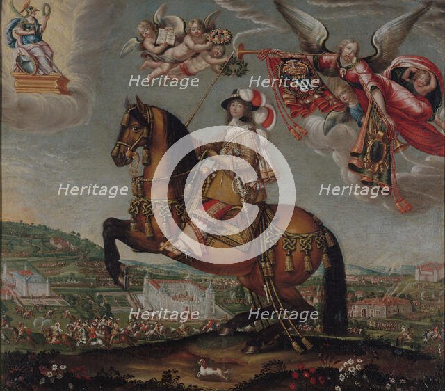 Equestrian Portrait of Alberte-Barbe d'Ernécourt, Dame de Saint-Baslemont, c.1630. Creator: Deruet, Claude (1588-1660).