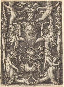 Ornament with Mask, 1550. Creator: Heinrich Aldegrever.