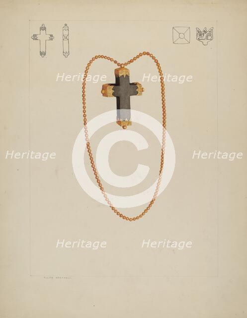 Cross Necklace, 1935/1942. Creator: Tulita Westfall.