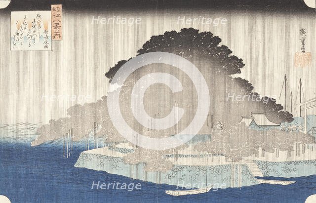 Night Rain at Karasaki, c1835. Creator: Ando Hiroshige.