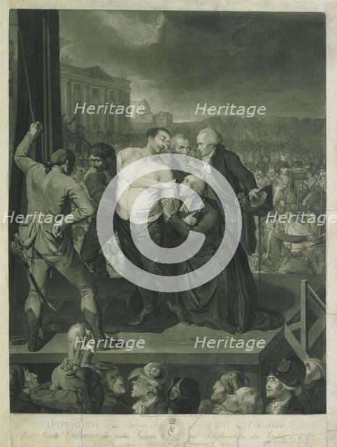 Louis XVI on the Scaffold, 1795. Creator: Huck, Johann Gerhard (1758-1811).