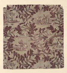 Fables of La Fontaine (Furnishing Fabric), Rouen, c. 1830. Creator: Bapaume et Cocatrix.