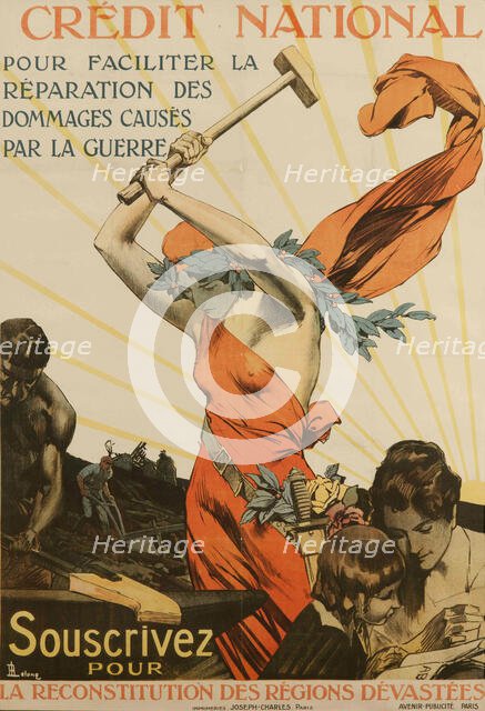 Credit National To Facilitate Repair of Damage Caused By War, 1918. Creator: Lelong; René (1871-1933).