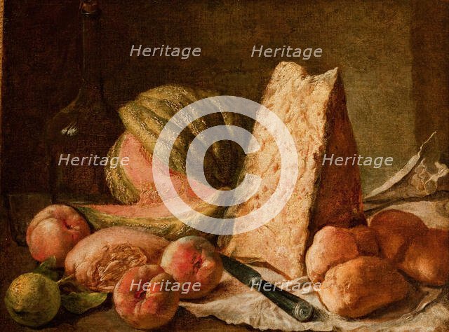 Still Life with Fruit and Cheese, 2nd half of 18th century. Creator: Giacomo Ceruti.