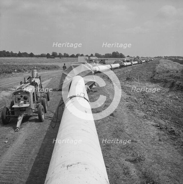 A view of the Fens gas pipeline, Norfolk, 24/07/1967. Creator: John Laing plc.