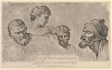 Four Heads From the Raphael Cartoons at Hampton Court, May 14, 1781. Creator: William Hogarth.