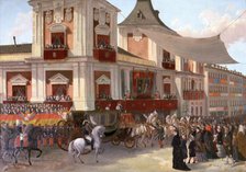 Wedding María de las Mercedes, the royal carriage in the city of Madrid', Alfonso XII, King of Sp…