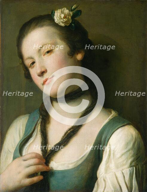 A Girl with a Flower in Her Hair, 1760/1762. Creator: Pietro Rotari.