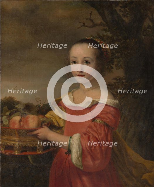 Petronella Elias (1648-1667) with a Basket of Fruit, 1657. Creator: Ferdinand Bol.