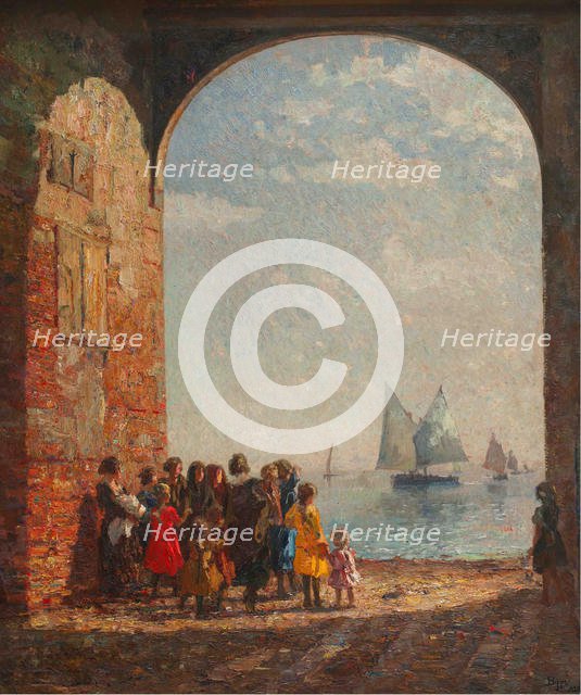 The return of fishing boats, c. 1920. Creator: Ciardi, Beppe (Giuseppe) (1875-1932).