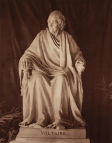 Voltaire by Jean-Antoine Houdon, between 1867 and 1870. Creators: Adolphe Braun, Jean-Antoine Houdon.