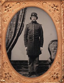 Union Officer Standing at Attention, 1861-65. Creator: Unknown.