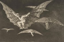 Plate 13 from the 'Disparates': A Way of Flying, ca. 1816-23 (published 1864). Creator: Francisco Goya.