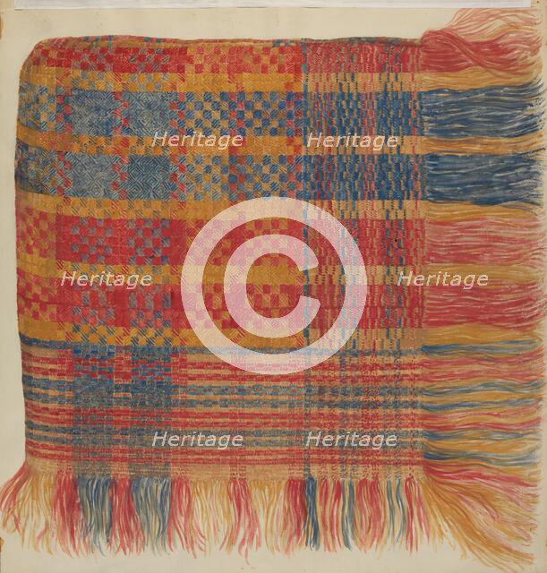 Coverlet (Plaid), c. 1936. Creator: Eva Wilson.