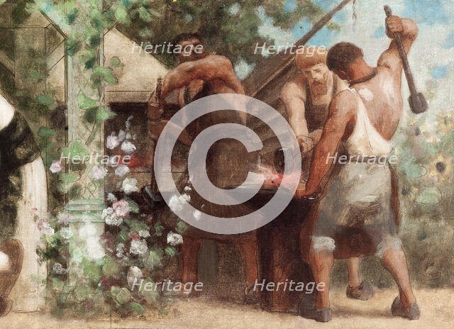 Esquisse pour la salle des mariages de la mairie du 13ème arrondissement : Vertus civiques., 1878. Creator: Gustave Boulanger.