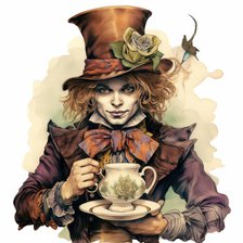 AI IMAGE - The Mad Hatter, from "Alice in Wonderland", 2023.  Creator: Heritage Images.