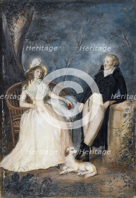 Charlotte von Stein and Johann Wolfgang von Goethe in conversation, Second Half of the 18th cen.. Artist: German master  