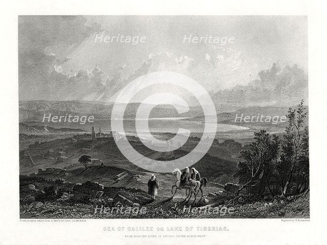 'Sea of Galilee or Lake of Tiberias', 1887. Artist: W Richardson