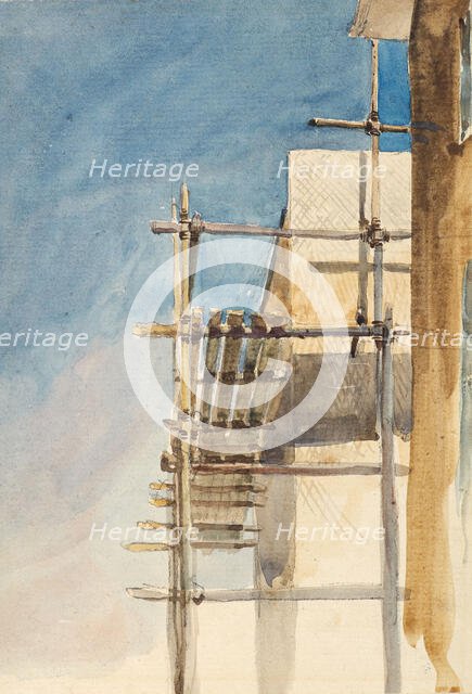 Sketch of Scaffolding, c1840s. Creator: David Cox the Elder.