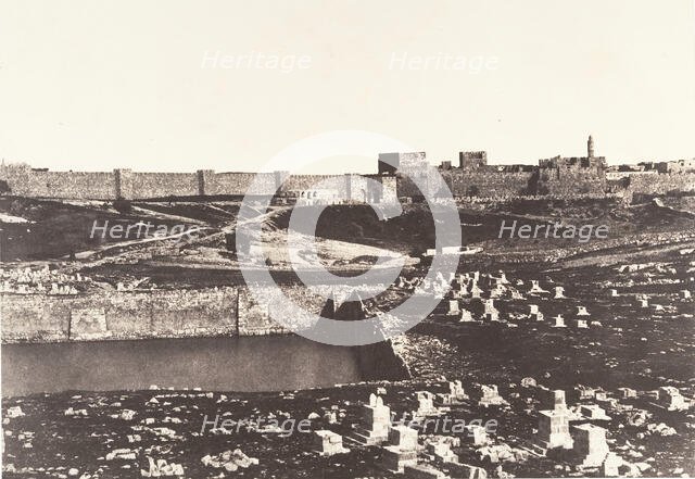 Jérusalem, Birket-Mamillah, 1854. Creator: Auguste Salzmann.