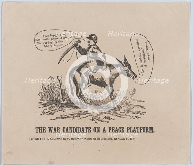 The War Candidate on a Peace Platform, 1864., 1864. Creator: Anon.