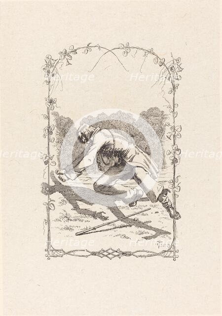 Peter Schlemihl Chasing His Shadow, 1836. Creator: Adolf Schrödter.