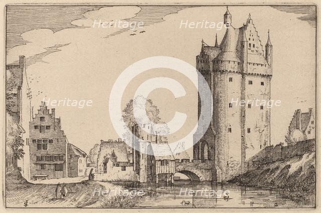 Town Gate, published 1612. Creator: Claes Jansz Visscher.