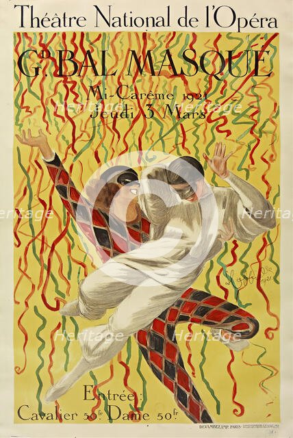 Théâtre National de l'Opéra, Grand bal de la Mi-Carême, 1921. Creator: Cappiello, Leonetto (1875-1942).