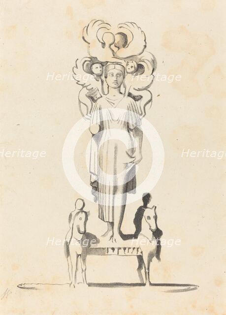 Bronze Figure of Minerva, Found in the Barrow of Achilles, published 1829. Creator: W Walton.