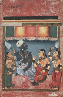 Krishna with Radha and Two Attendants (recto); Jagannath, Subhadra and Balarama...(verso), 18th cent Creator: Unknown.