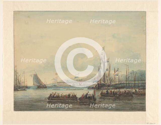 Rowing competition, 1829-1879. Creator: Ary Pleijsier.