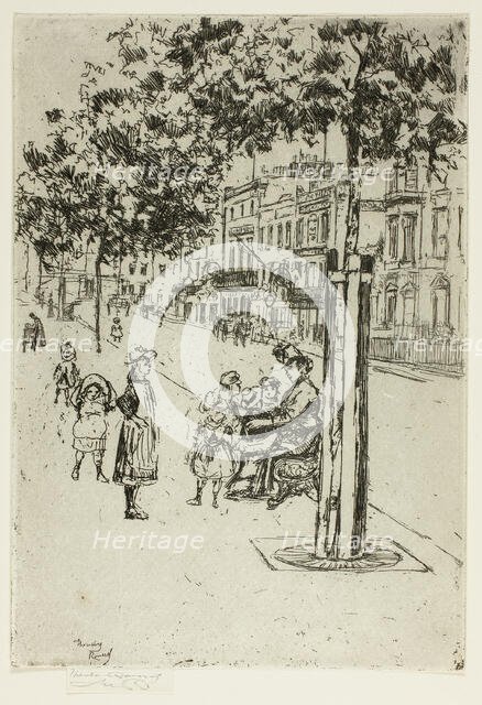 Chelsea Children, Chelsea Embankment, 1889. Creator: Theodore Roussel.