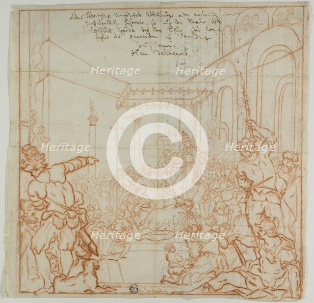 Submission of the Emperor Frederick Barbarossa to Pope Alexander III, 1712. Creator: Hieronymus Hau.