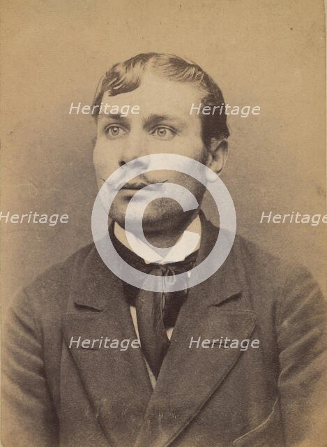 Beaulieu. Henri, Félix, Camille. 23 ans, né le 30/11/70 à Paris Ve. Comptable. Anarchiste...., 1894. Creator: Alphonse Bertillon.