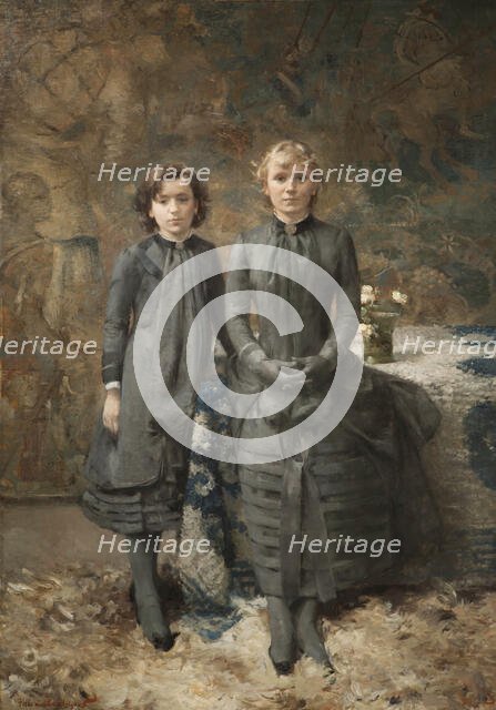 The sisters of the painter Schlobach, 1884. Creator: Rysselberghe, Théo van (1862-1926).