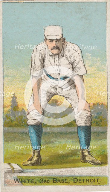 White, 3rd Base, Detroit, from the "Gold Coin" Tobacco Issue, 1887. Creator: D Buchner & Co.