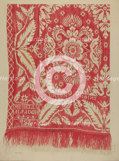 Woven Coverlet, c. 1939. Creator: Edith Magnette.