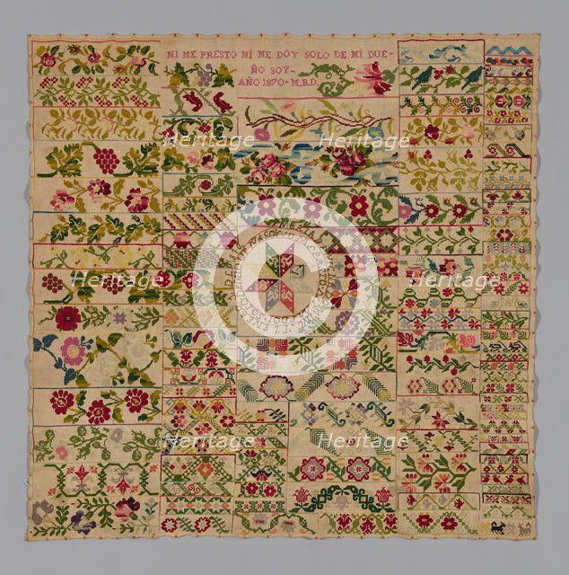 Sampler, México, 1870. Creator: Unknown.