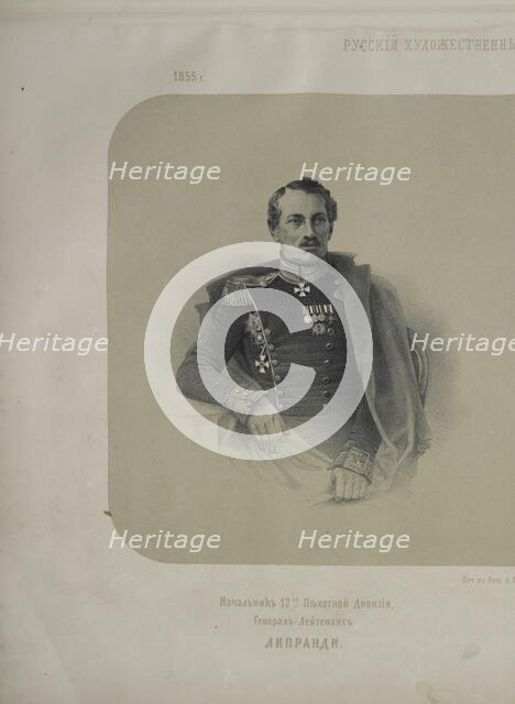 Portrait of General Pavel Petrovich Liprandi (1796-1864), 1855. Creator: Timm, Wassili (George Wilhelm) (1820-1895).