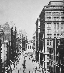 Broad Street, looking towards Wall Street, New York City, USA, 1893. Artist: Unknown