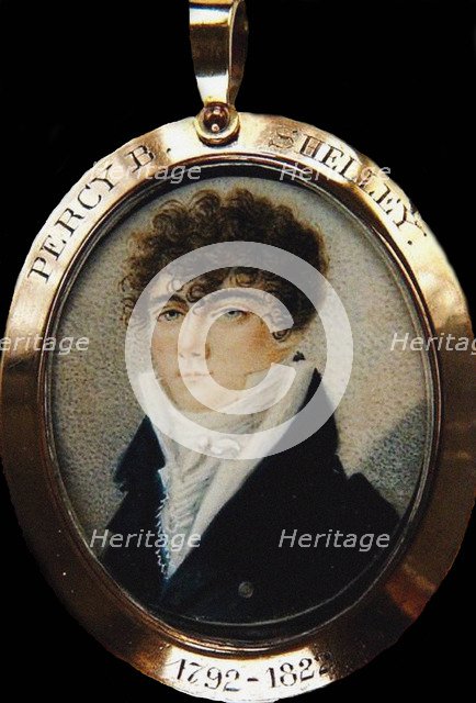 Portrait of the poet Percy Bysshe Shelley (1792-1822), ca 1825. Artist: Anonymous  